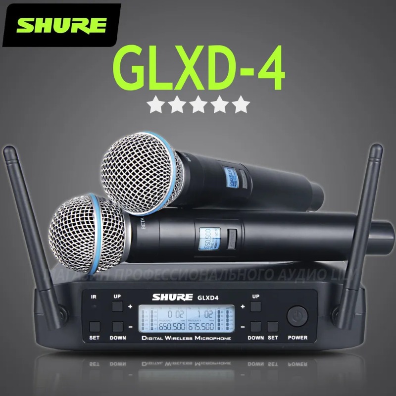 Shure Mic Sm58 - ชูร์ GLXD4 BETA 58A ระบบไมโครโฟนไร้สายระดับมืออาชีพ ความถี่สูง