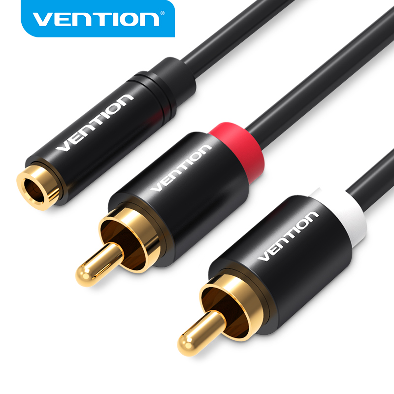 Home Cinema Experience - เวนชั่นแจ็ค 3.5 มม. หญิงถึง 2RCA ชายอะแดปเตอร์เสียงสำหรับเครื่องขยายเสียงทีวีโฮมเธียเตอร์แล็ปท็อปแจ็ค