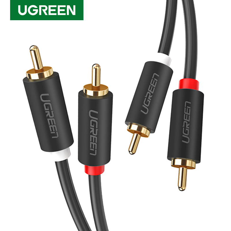 Home Cinema Experience - UGREEN 2RCA 2 RCA ตัวผู้ชายสายออดิโอทอง RCA