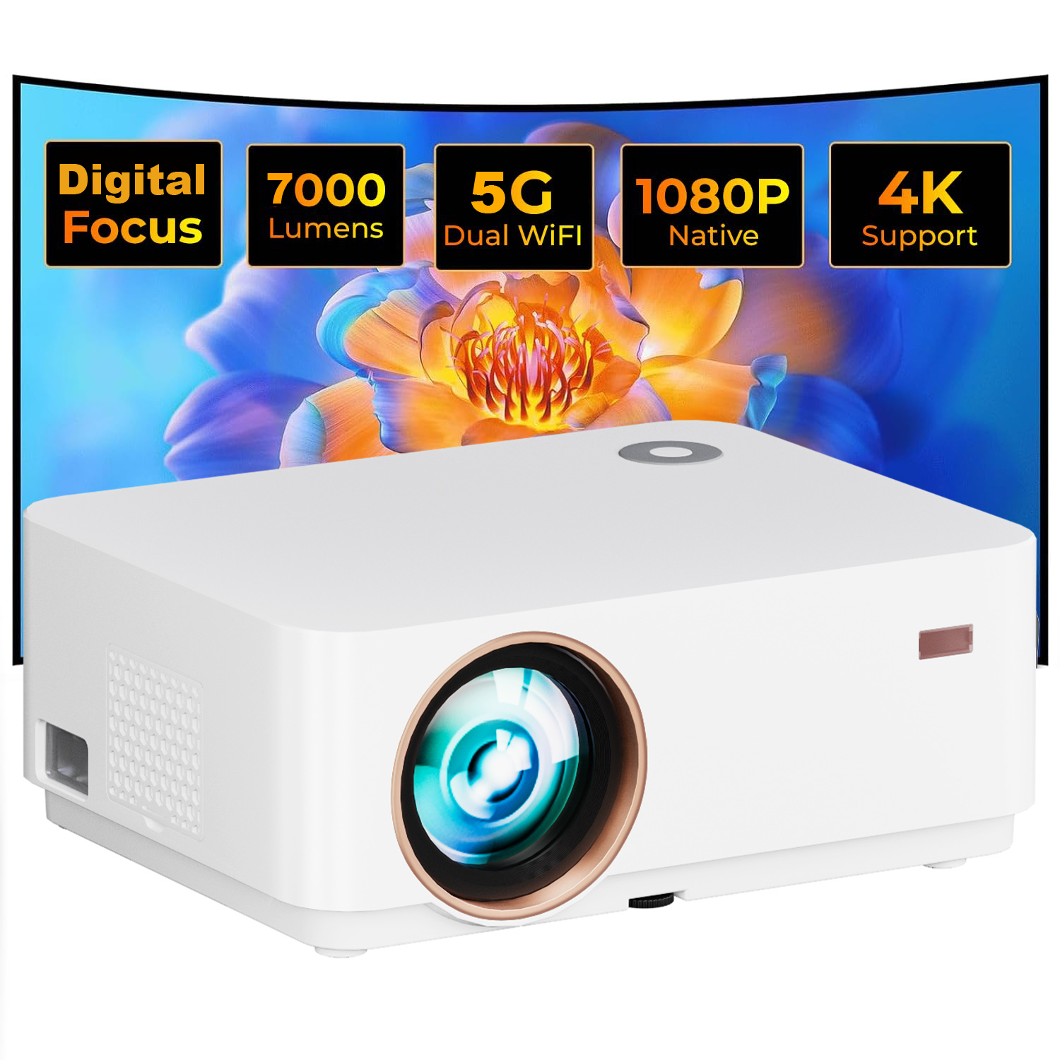 Home Cinema Mini - Wzatco D5A 1080P โฟกัสดิจิตอลโปรเจคเตอร์ LED Full