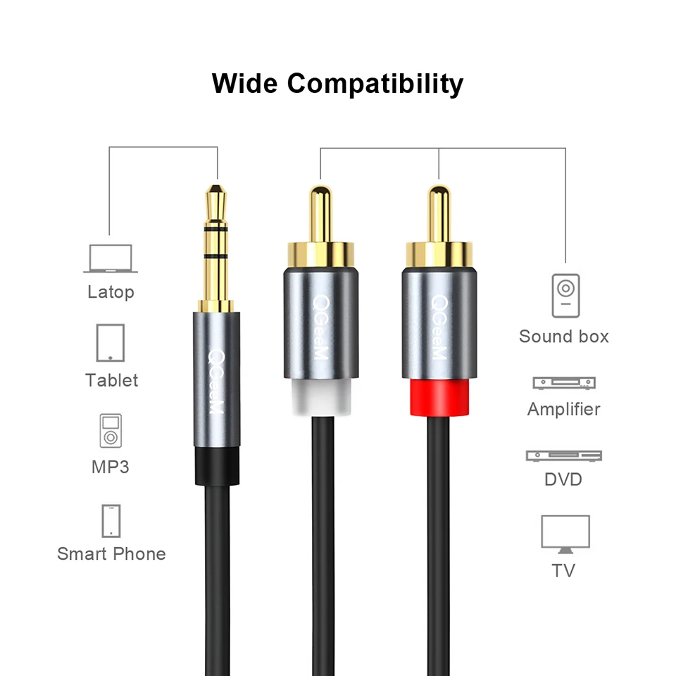 สายเคเบิล QGeeM RCA 2RCA ถึง 3 - Home Cinema Solution บทวิจารณ์และราคา