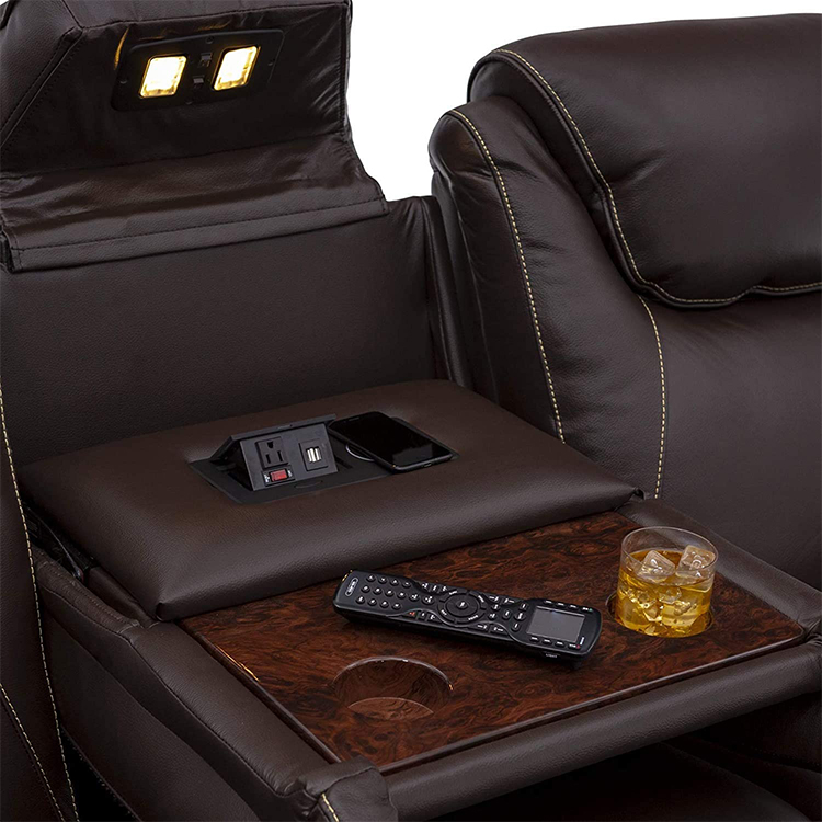 ชุดโซฟาหนังแท้ปรับเอนด้วยไฟฟ้า - Home Cinema Recliners บทวิจารณ์และราคา