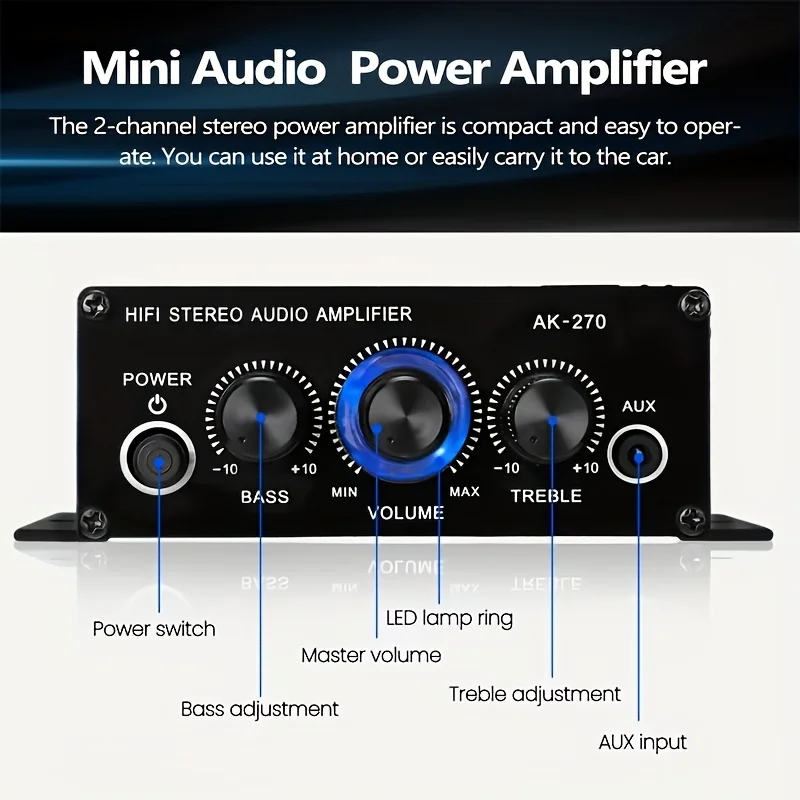 AK-270 400W มินิเพาเวอร์แอมป์  - Home Cinema Mini บทวิจารณ์และราคา