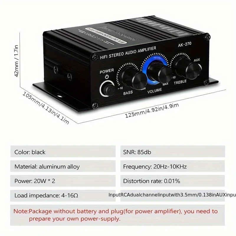 AK-270 400W มินิเพาเวอร์แอมป์  - Home Cinema Mini บทวิจารณ์และราคา